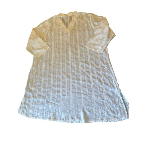 April Cornell Womens XXL White Embroidered Cotton Tunic Top Swim Cover Lounge - Picture 5 of 5